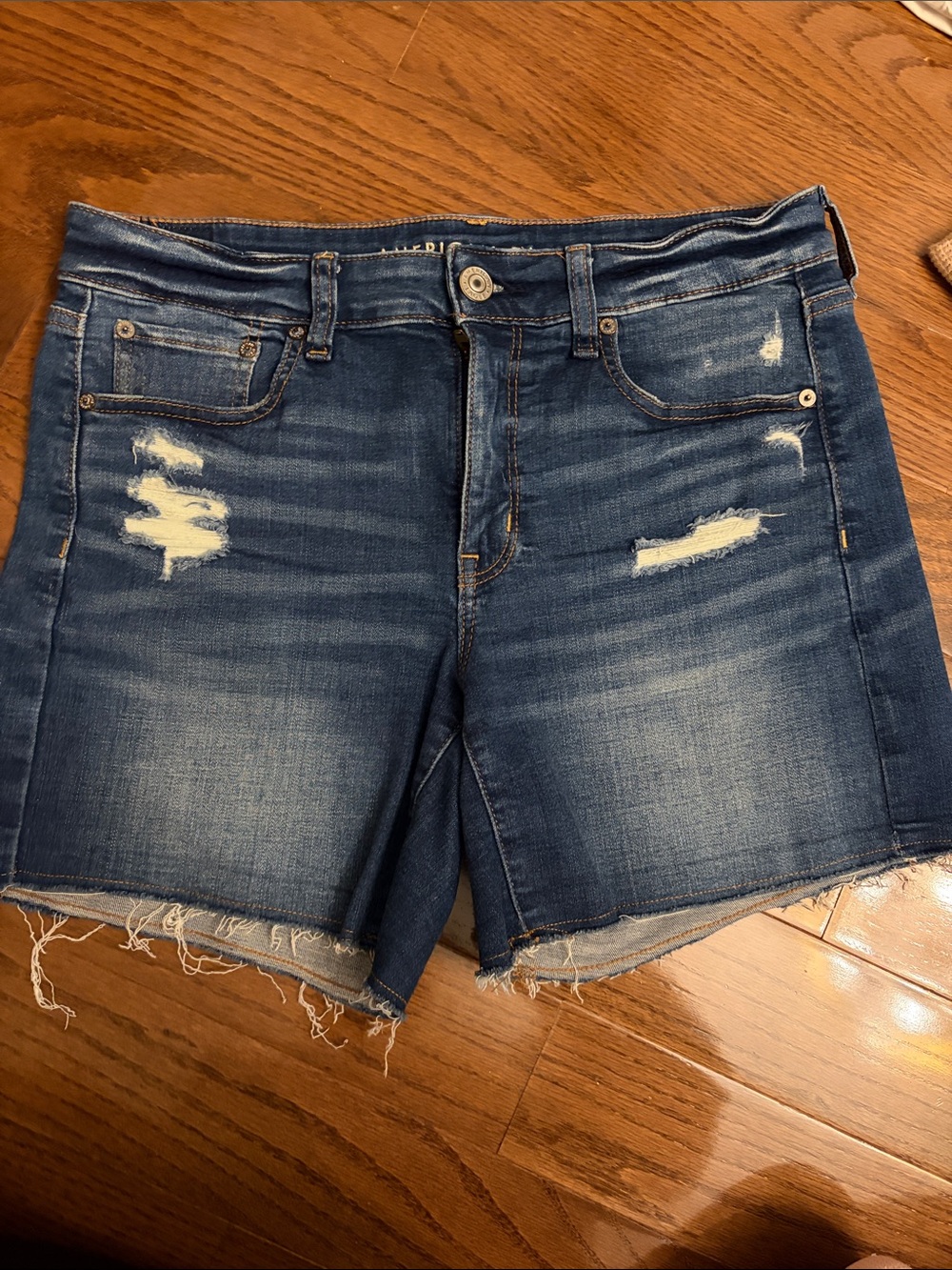 American Eagle Outfitters Distressed Blue Denim Jean Shorts